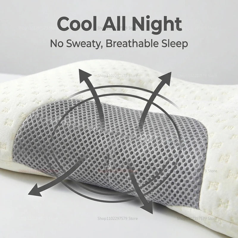 1PC Neck Relief Pillow for Better Sleep Cervical Support Orthopedic Soybean Fiber Massage Pillow Ideal for Home SPA Travel Comfort